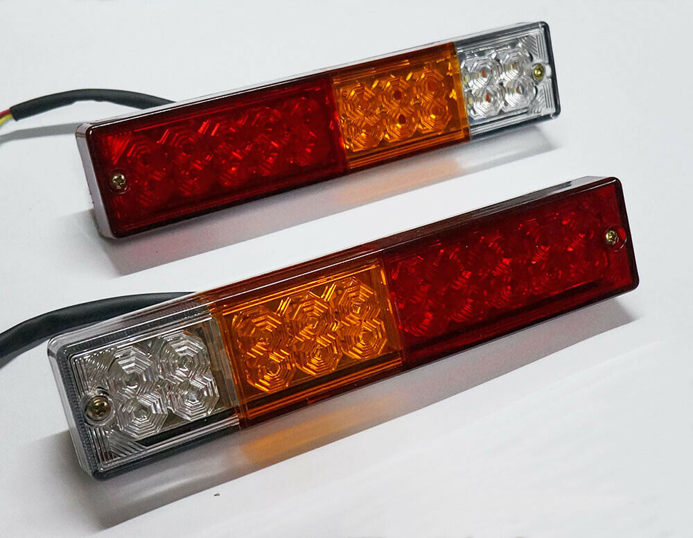 Pair 12V LED Universal Rear Tail Lights Trailer Truck Tipper Van - Led ...