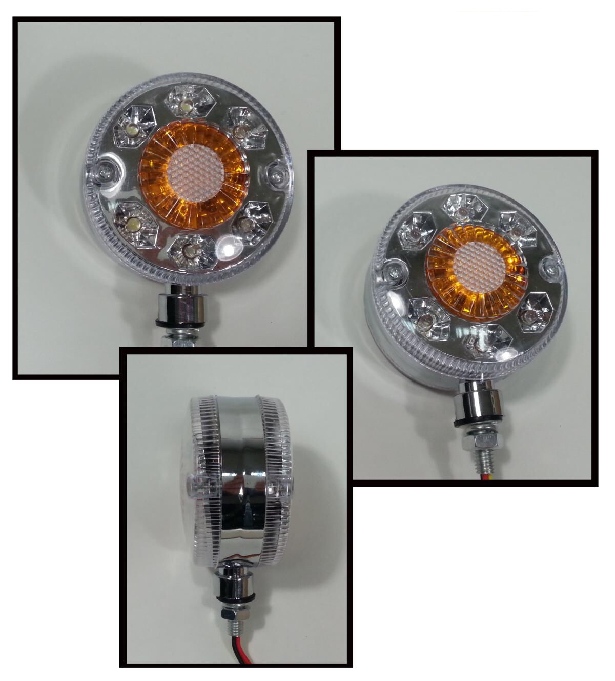 Lollipop LED Marker Light Chrome 24v For Truck Mirrors profile view