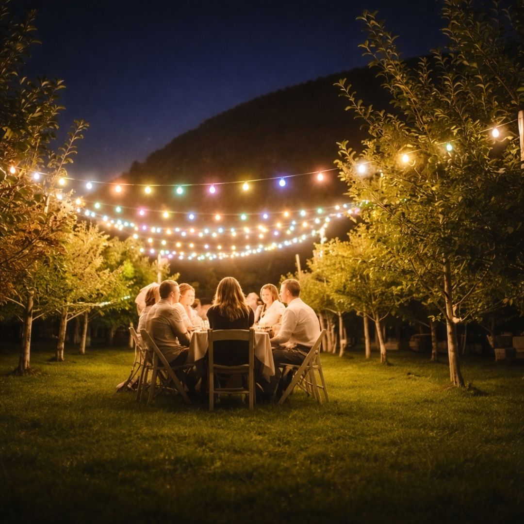 Multicoloured String Lights for Garden Patio Gazebo
