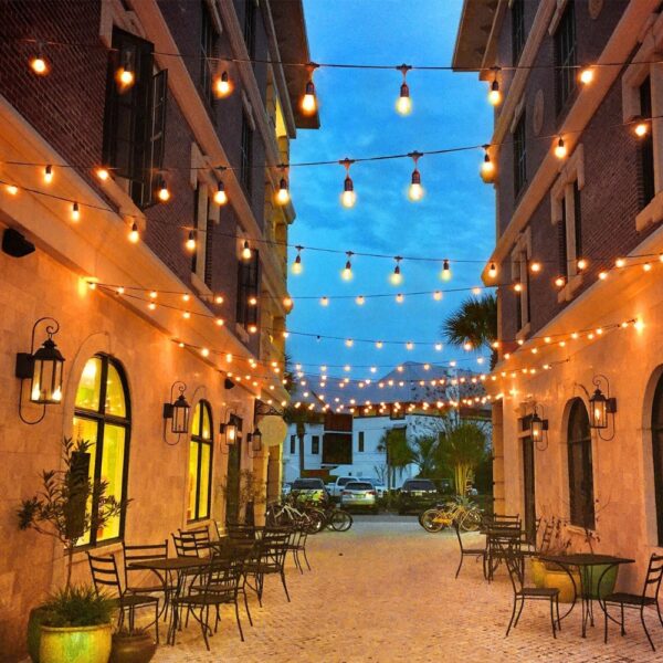 Outdoor String Light Lighting in a lane