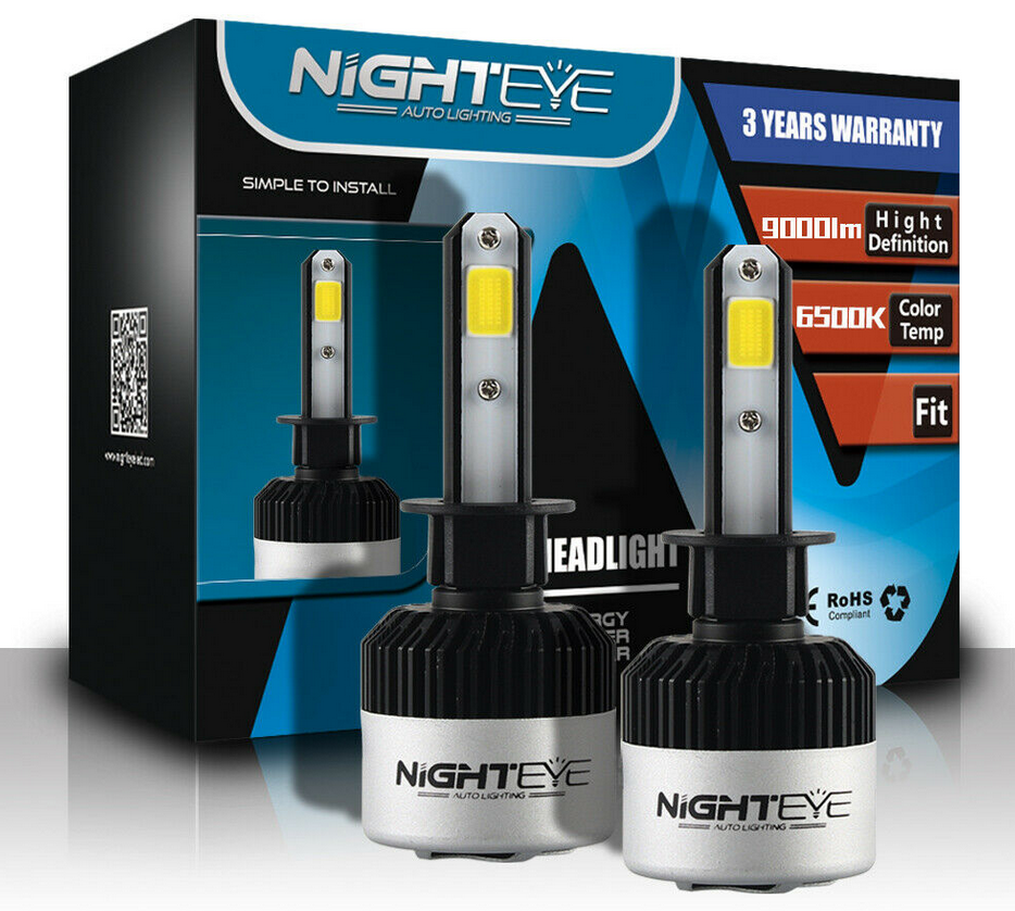 H1 LED Headlight 72W XENON Nighteye - Led Lights Dublin