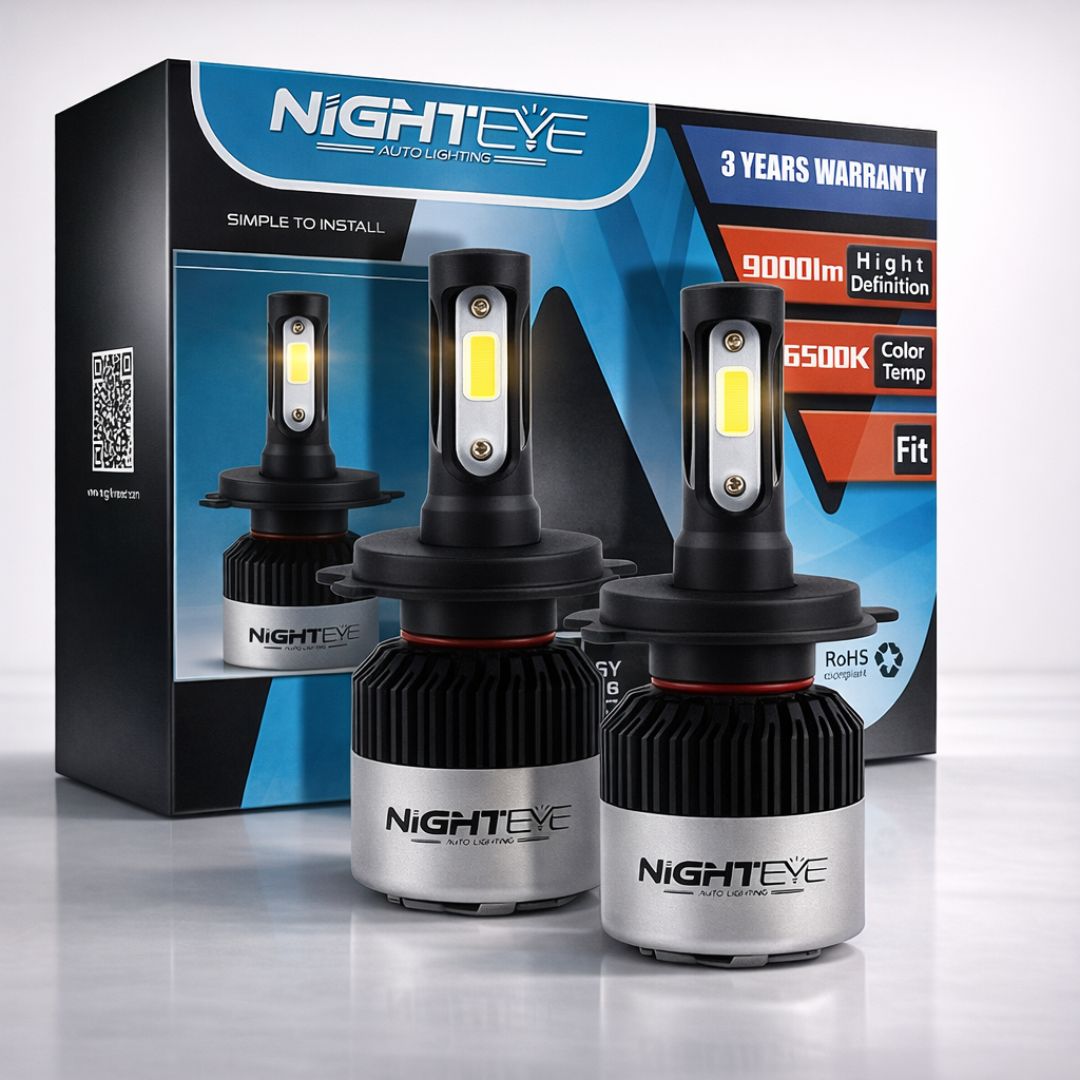 Nighteye LED H4 Headlight Bulbs 72W Xenon | Set of 2