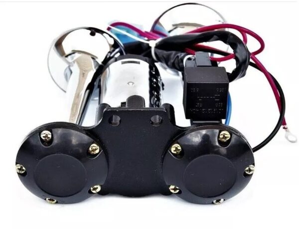 Compact Air Horn Chrome 12v All In One Rear View