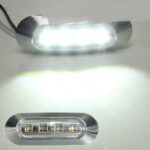 24V Led White Side Marker 3.5" Light X1 Lamp Chrome Bezel For Man Daf Scania Erf