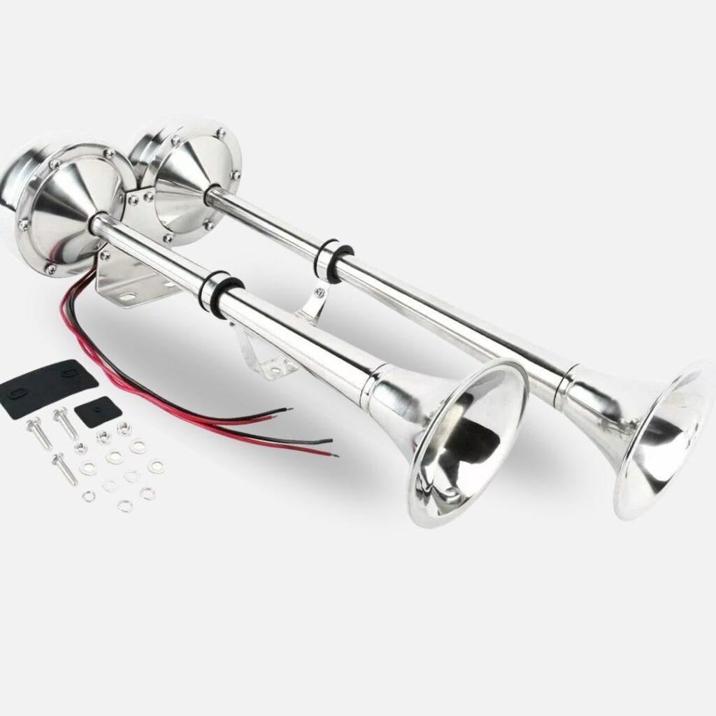 C- FARBIN Loud Train Horn For Car 24V 150db Super Loud Air Horn Dual Trumpet Truck Horn With Compres I.1399200369