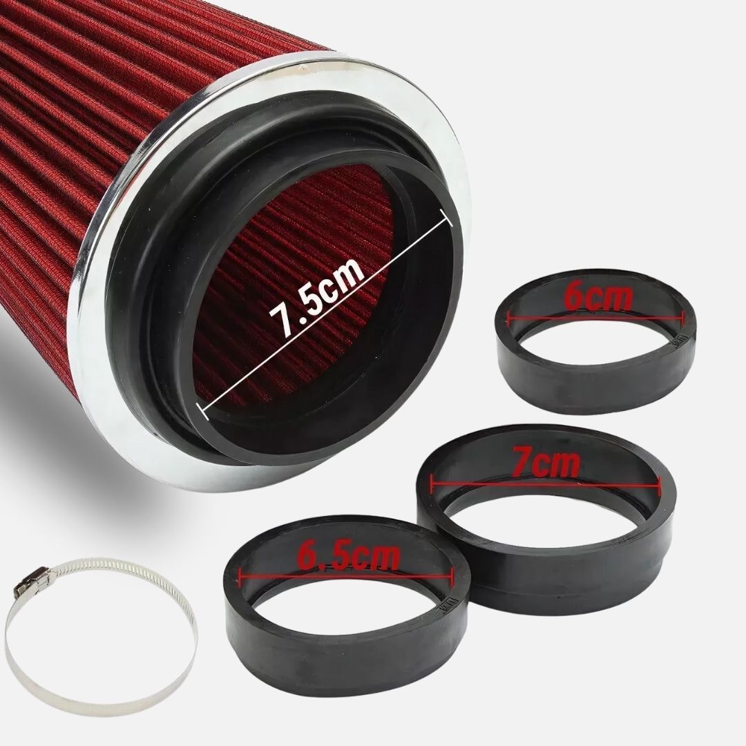 Performance Cone Air Filter 114mm Neck Diameter – Blue/Chrome With Clamp (800BHP AF114B)
