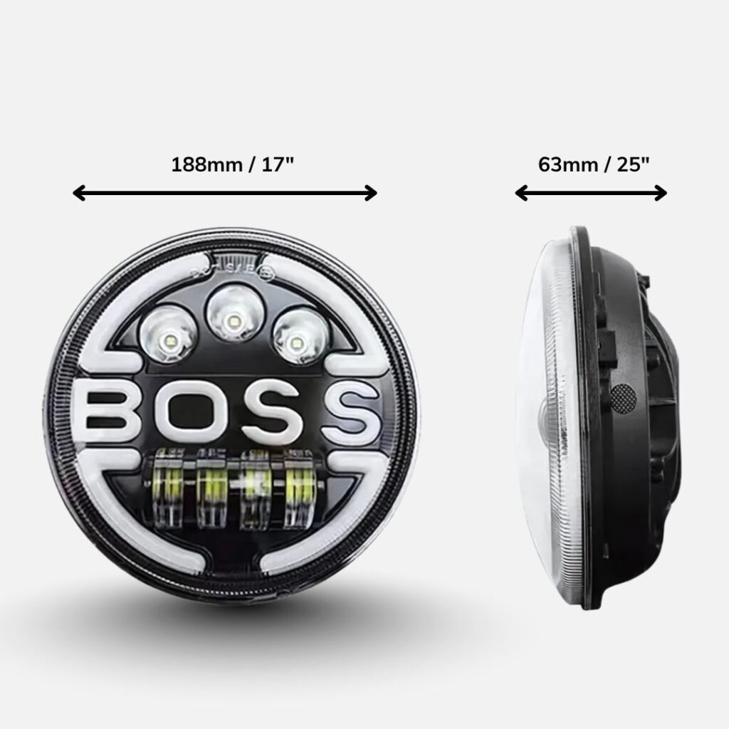 7 inch 65W Round LED Headlights 10V-30V - Buy Online Ireland