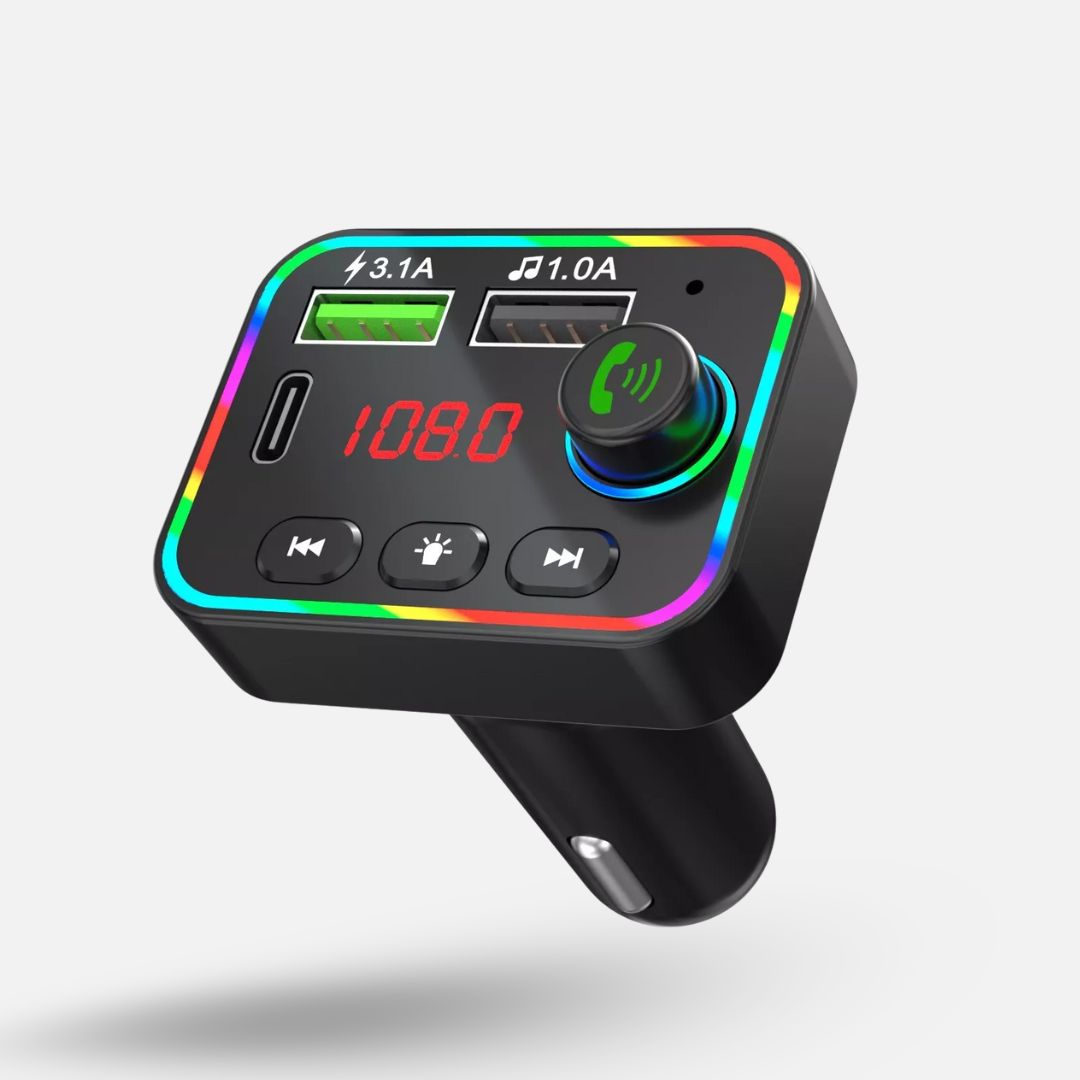 Bluetooth Car FM Transmitter Charger Adapter | Dual USB/Type-C