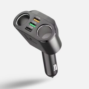 2-Way Car Socket Splitter + 3X USB Fast Charger 12/24V