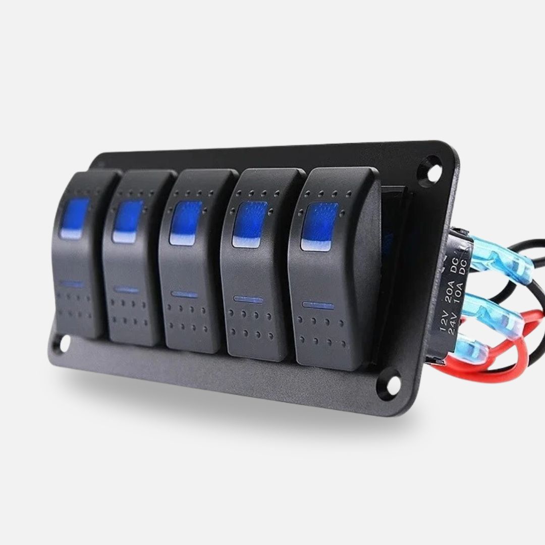 5 Gang Rocker Switch Toggle Panel for Car/Boat 12/24V