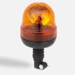 Rotating Flashing Amber Beacon Light DIN Pole 12V/24V